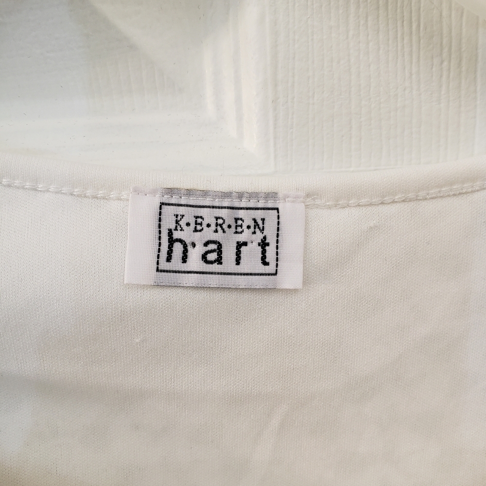 Karen Hart, white lined, bell sleeve, pull over, lightweight blouse, top, LG - Picture 4 of 8